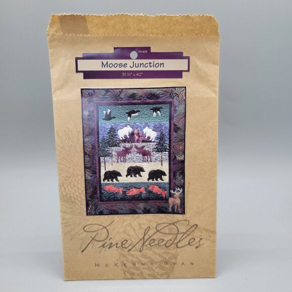 Moose Junction Wildlife Quilt Pattern McKenna Ryan Pine Needles 31.5 x 40 - Picture 1 of 5
